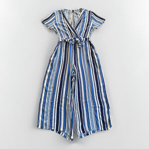 Basement‎ Blue Striped Tie-Waist Jumpsuit Women’s M
